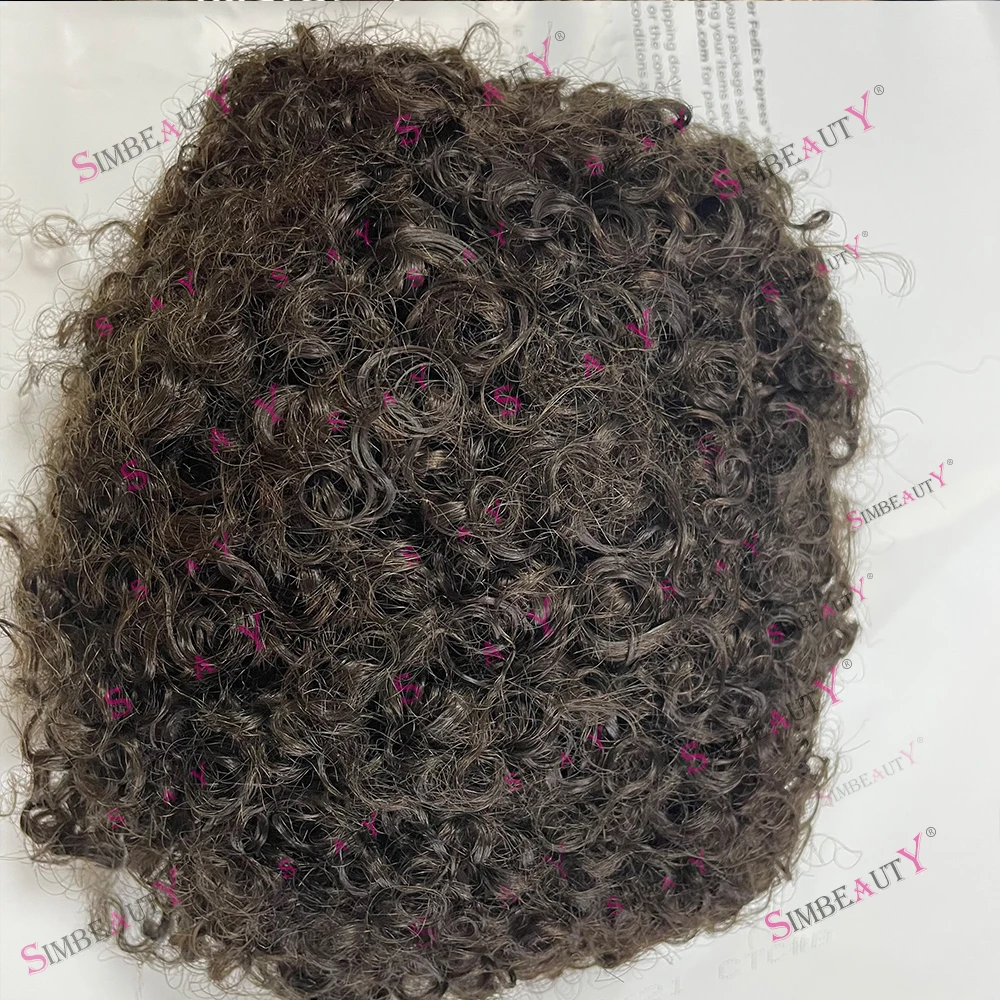 الأفرو رجل الشعر المستعار 10 مللي متر غريب مجعد دائم تنفس أستراليا الشعر المستعار الدانتيل و بولي Base قاعدة الباروكات للرجال نظام استبدال الشعر الأوروبي #3