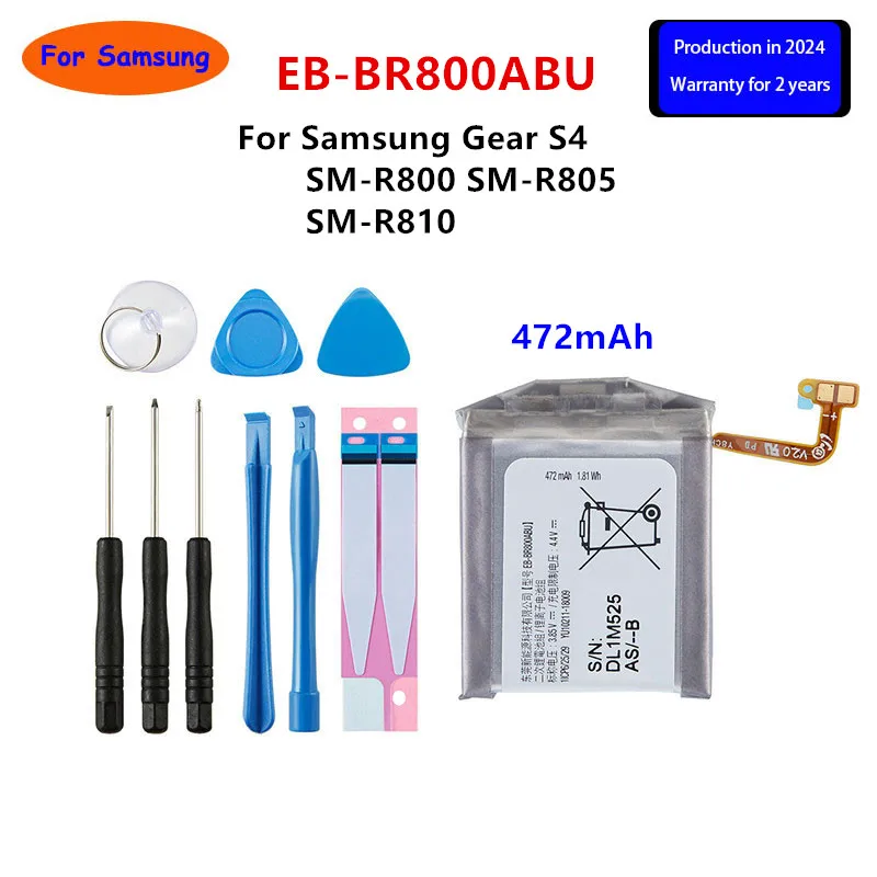 Brand New EB-BR800ABU 472mAh Battery For Samsung Gear S4 SM-R800 SM-R805 SM-R810 Smart Watch Batteries+Tools