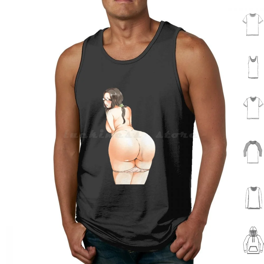 Mommy Booty Tank Tops Print Cotton Titties Anime Hentai Oppai Boobs Tits Sexy Lewd Ecchi Manga Erotic Nipples Waifu