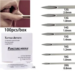 Piercing Jóias Acessórios, Agulha de Punção Estéril, Nariz Stud Lip Nail Tool, Saco De Desinfecção, Descartável Contendo Agulha, 100 Pcs