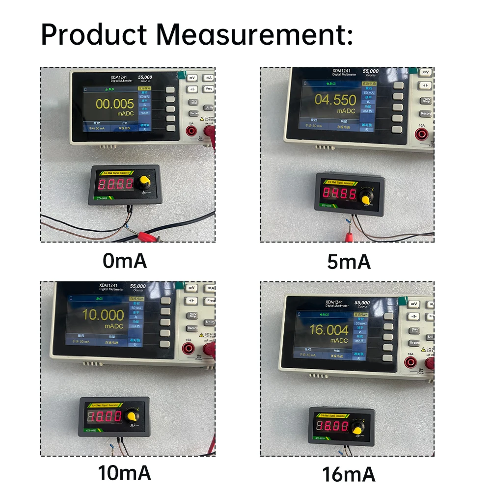 Gerador de sinal de tensão de corrente 4-20ma/0-20ma, simulador analógico de corrente ajustável de quatro dígitos, sensor plc, depuração DC12-24V