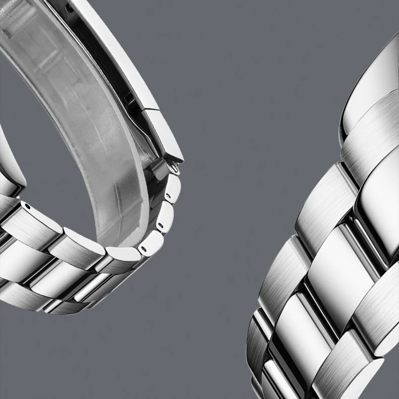 HANBORO Мужские роскошные часы 40 мм Автоматические механические наручные часы 50 м Водонепроницаемые светящиеся хрустальные безели Дата