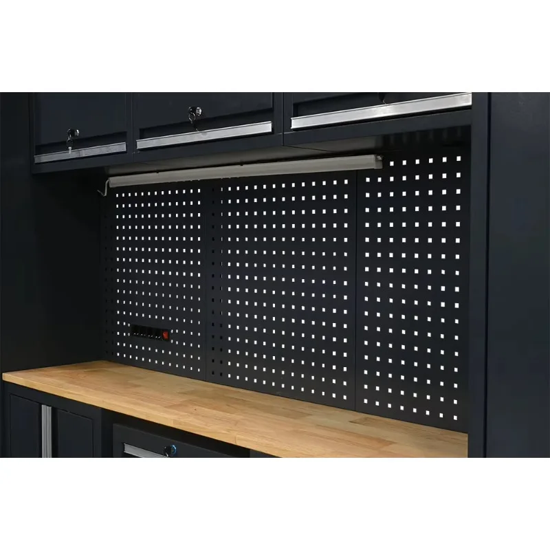 Industrial Metal Tool Cabinet Multi Drawer Storage With Pegboard Waterproof Organizer For Garage Workshop WarehouseTool Storage