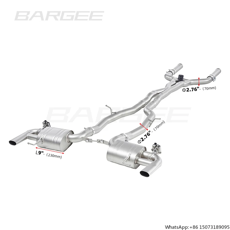 

Bargee Dual Valvetronic EXHAUST CATBACK for GL CClass GLC63 4.0T Exhaust Pipes Custom Catback Exhaust System