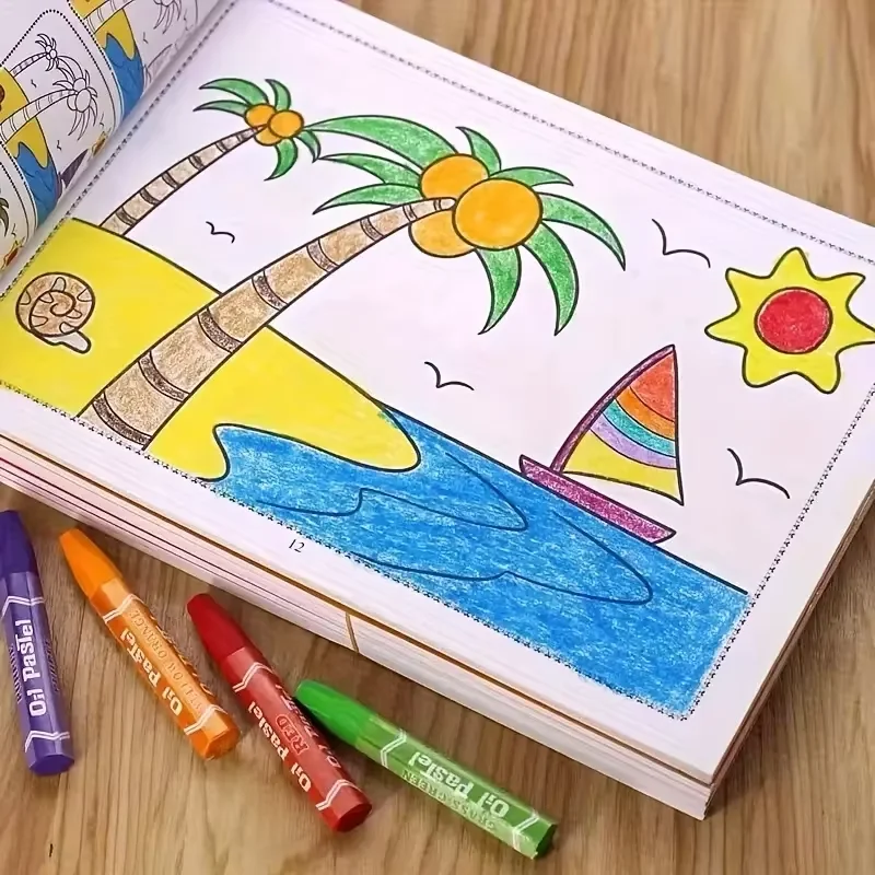 Little Hands Coloring Book Thick Clear Outline Drawing Notebook Parent-child Interactive Painting Art Craft Activity Book Toy