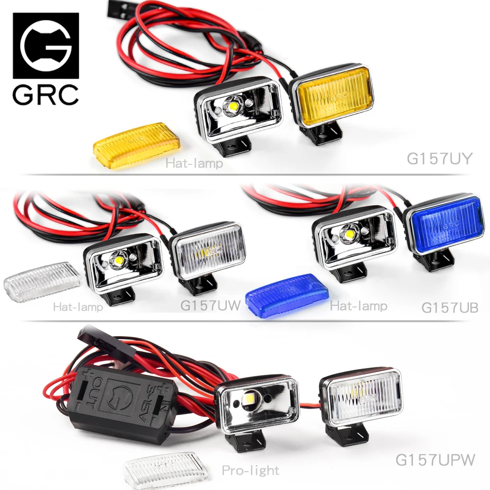 Reflector rectangular GRC de 20mm, reflector todoterreno de simulación retro aplicado a coche de control remoto 1/10 RC TRX-4 TRX-6 SCX10
