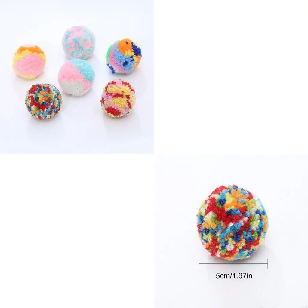 

X4YE 5 Pcs Pet Toy Plush Ball Ball Toy Bouncy Ball Kitten for Chase Chew Small Pet Interactive Multi Color Balls