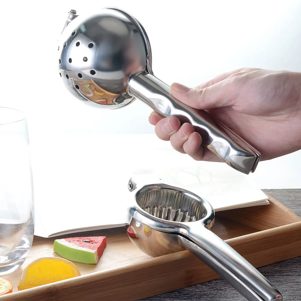 

1Pcs Manual Lemon Squeezer Stainless Steel Handheld Citrus Juicer Fruit Squeezer Ergonomic Kitchen Tool for Home Bar Shop