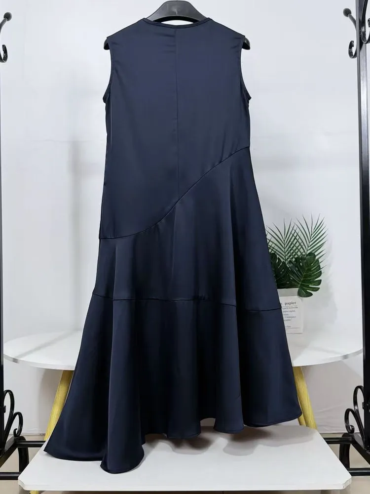 Minceur Ele Satin Svel Dr femmes été nouveau décontracté pause thé jupe moelleux taille mi haute a-ligne Dr