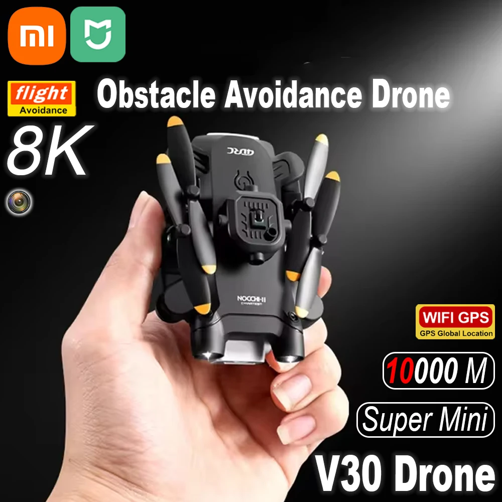샤오미 미지아 V30 미니 드론 카메라, HD 8K 1080P FPV RC 드론, 전문 5 면 장애물 회피 헬리콥터 드론