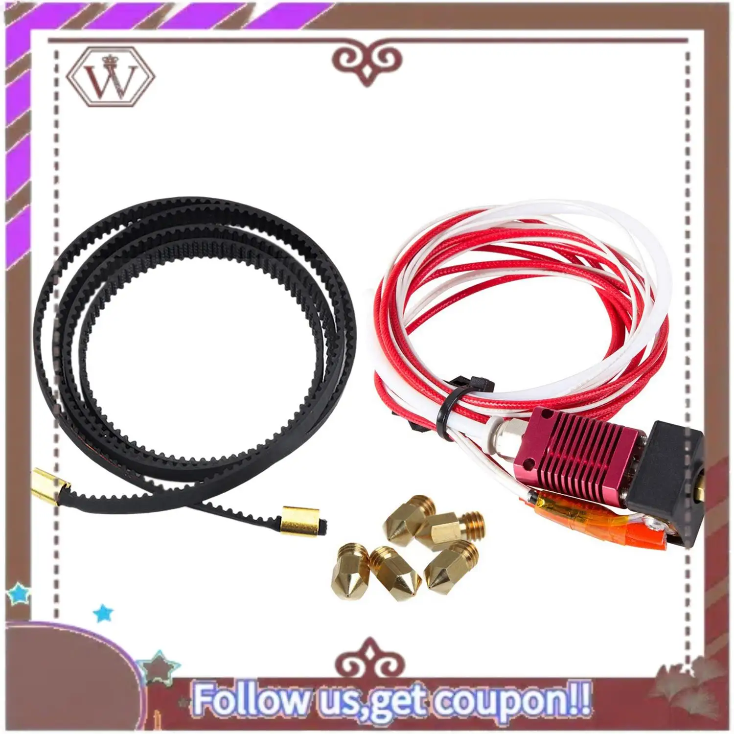 

Новейший 2 шт. синхронный ремень оси X + Y Gt2-6 мм X 765 мм + Y 720 мм с замкнутым контуром, клемма ремня ГРМ и 1 комплект экструдера для 3D-принтера в сборе