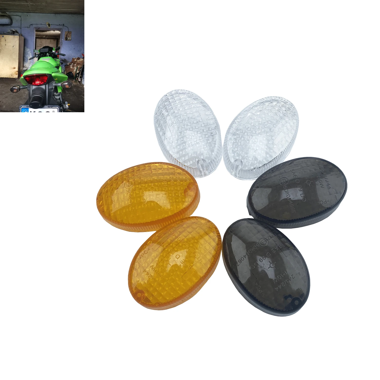 

Front Rear Turn Signal Light Lens Lamp Cover Shell For Kawasaki NINJA 250R EX250R KLX250S/F Vulcan S 650 D-TRACKER