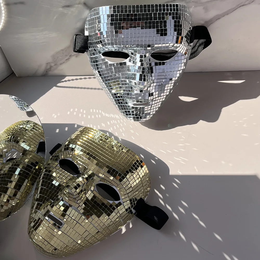 

Disco Ball Mask with Mirror Tiles, Sparkling Halloween DIY Party Mask, Masquerade Ball & Performance Costume Prop
