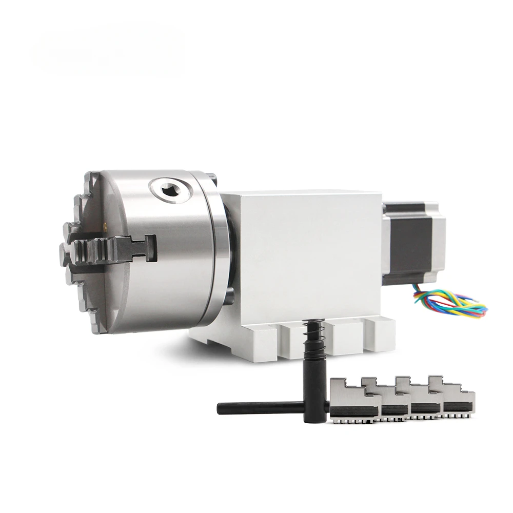 

Nema23 3/4Jaw 100mm CNC 4th Axis CNC dividing head/Rotation Axis/A axis kit for CNC Machine