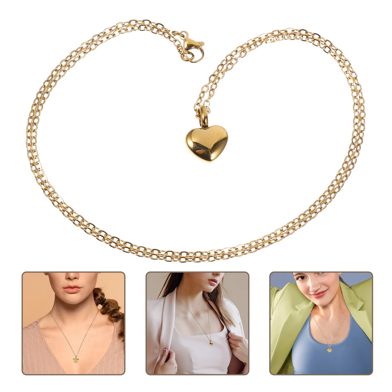 

Stainless Steel Heart Pendant Necklace Openable Urn for Pet Ashes Perfume Bottle Keepsake Jewelry Jar Necklace