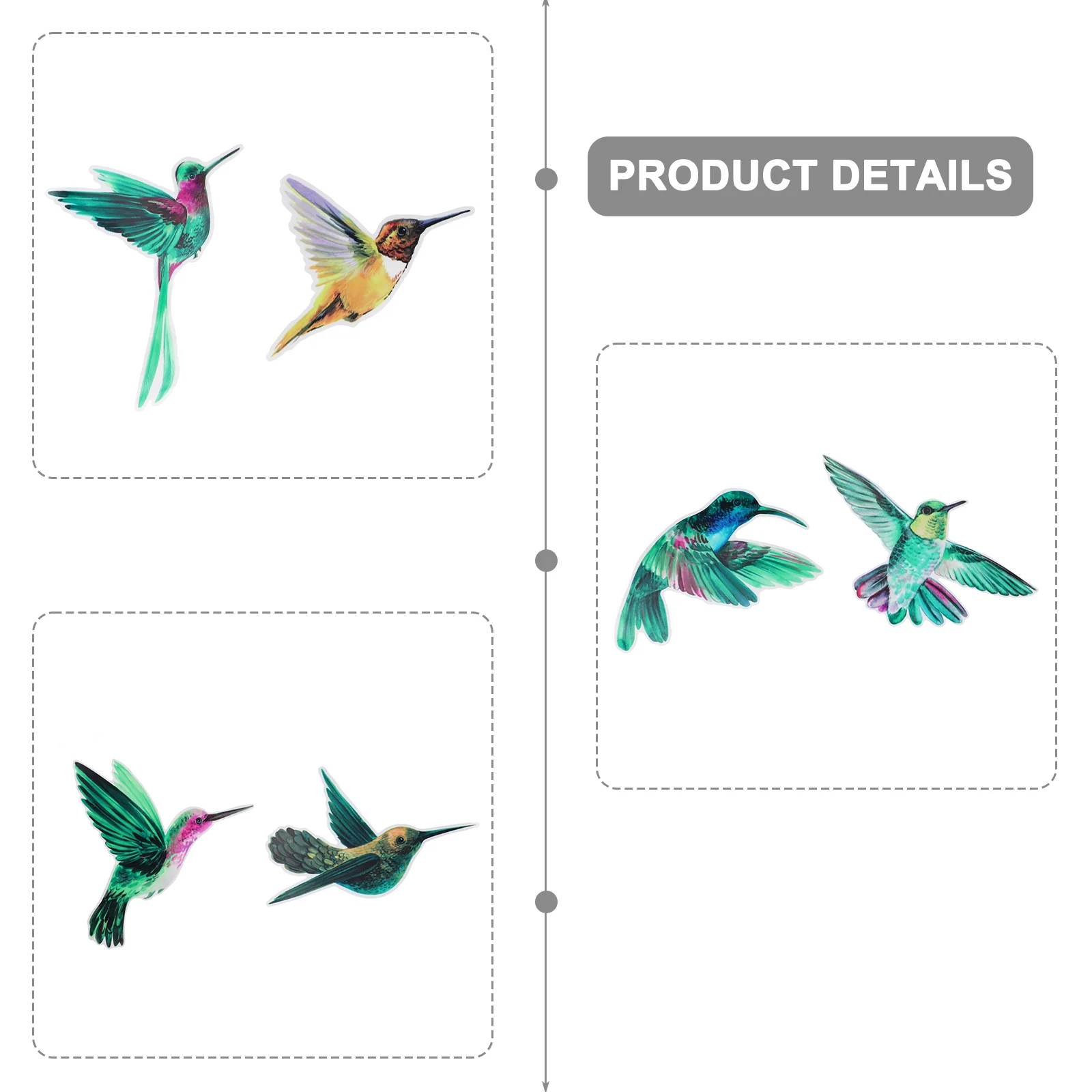 6Pc Set Bird Window Stickers Electrostatic Glass Decals Colorful Collision Cling Film For Home Garden Decoration PVC