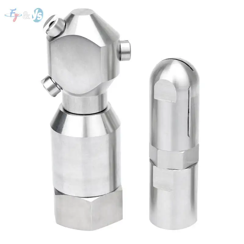 360° Automatic Rotating Stainless Steel Fan Spray Nozzle Industrial for Bottle Can Tank Inner Wall High Pressure Cleaning view 5