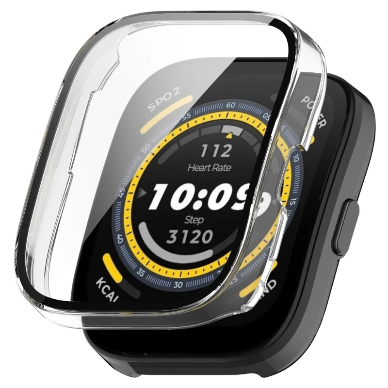 PC Case with Tempered Glass Film for Bip 5 Wristwatch Protective Cover Smartwatch Housing Shell Screen Protector