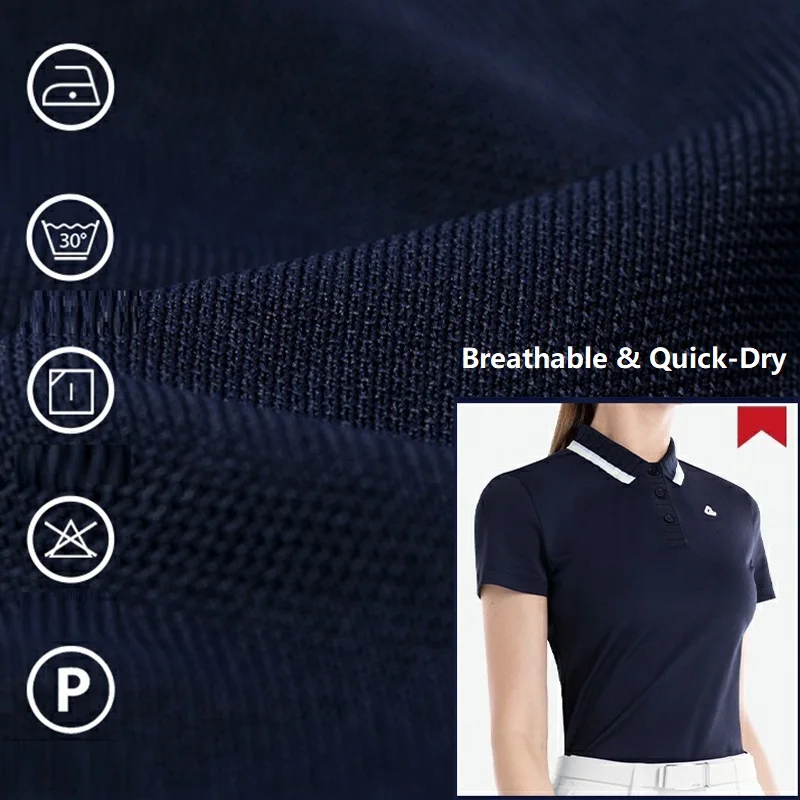 2024 Pgm Golf Wear Women Casual Polo Shirt Summer Slim Sport Golf Apparel Ladies Short Sleeve Quick Dry Breathable Tops S-XL