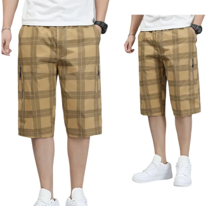 

Высококачественные мужские камуфляжные шорты-карго 3/4 длины, свободного кроя, ниже колена, для бега и работы