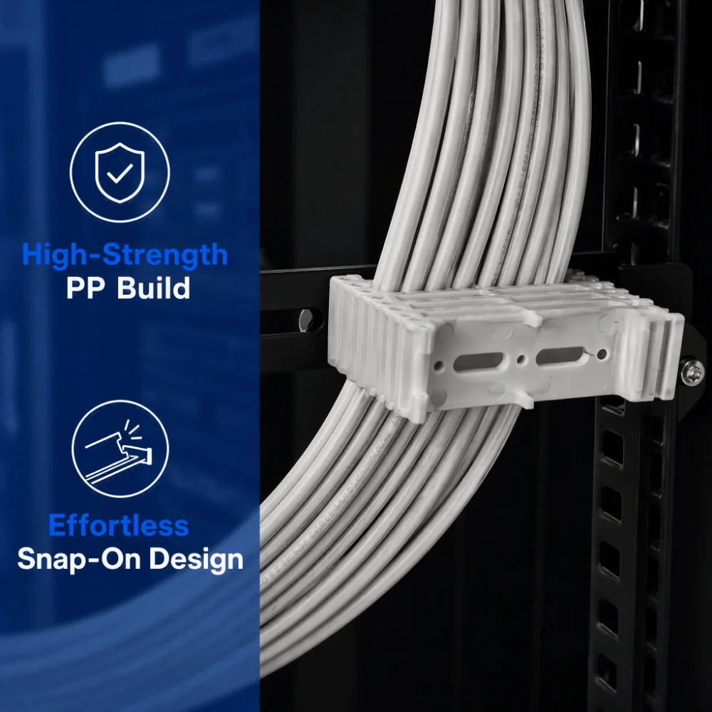 10pcs Sturdy Snap On Cable Organizing Tool Multi Hole Adjustable Wire Comb Organizer Network Cord Organizer Tool Home