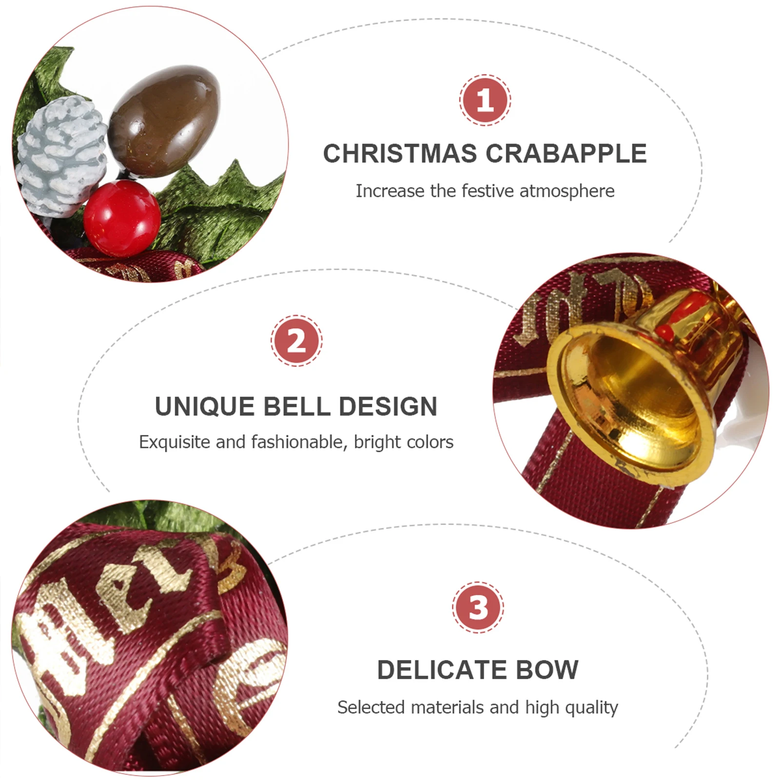 

10 Pcs Ornaments Bell Cake Decorations Topper Christimas Decorating Inserting Berry