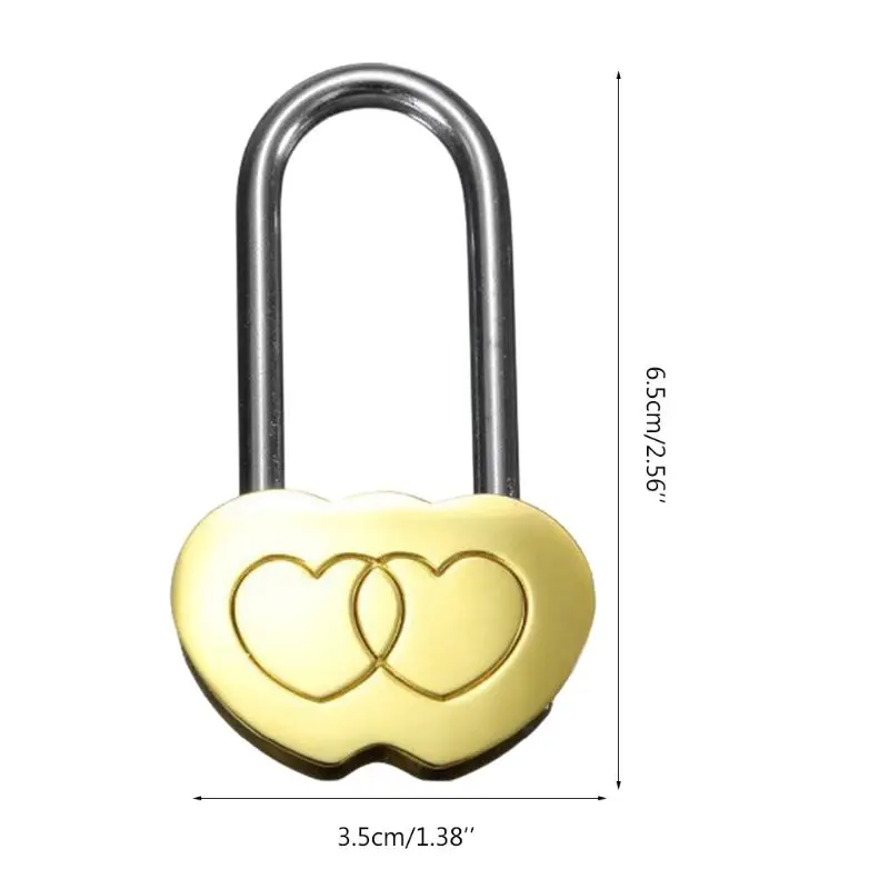 Personalized Padlock Engraved Double Heart Love Lock Valentines Anniversary Day Drop Shipping