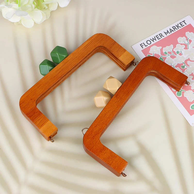 20 Cm Nature Color Nice Fashion Acrylic Candy Clasp Wooden Purse Frame Screws Handmade DIY Handbag Acessories Wood Purse Handle