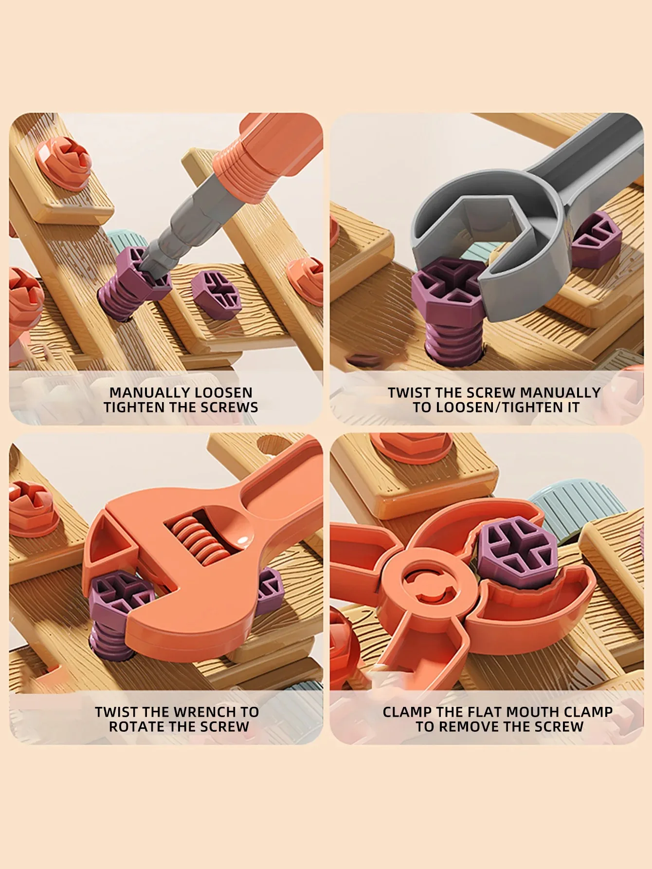 Kids Tool Set Toys DIY Nut Assembly Pretend Play Repair Construction Tool Kit for Toddlers Educational Toys Boys Girls Xmas Gift