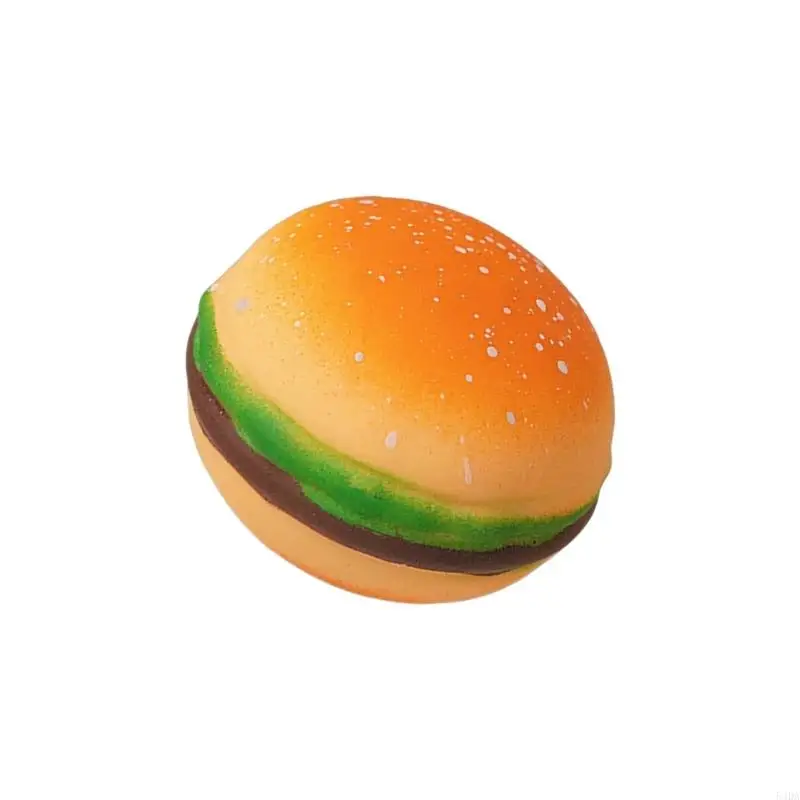54DA Realistic Hamburger Stress Reducer Toy Soft Squeeze TPR Sensory Portable Design Squeezable Toy for Adult Relaxation