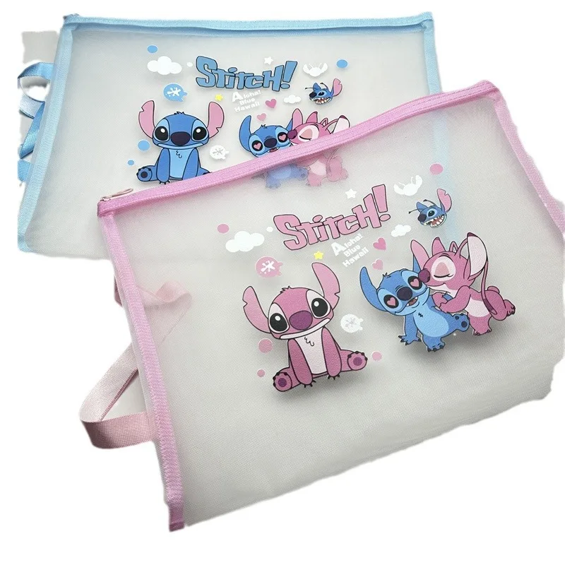 Disney-Sac à documents CAN o and Stitch, fournitures de bureau et scolaires, sac de rangement mignon Kawaii, sac à fermeture éclair, articles cadeaux pour Chirden