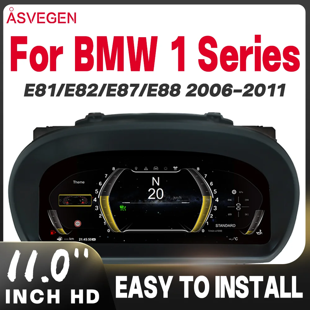 

11-дюймовая цифровая приборная панель для BMW 1 серии E81 E82 E87 E88 2006-2015: ЖК-спидометр, виртуальный кокпит, блок приборов