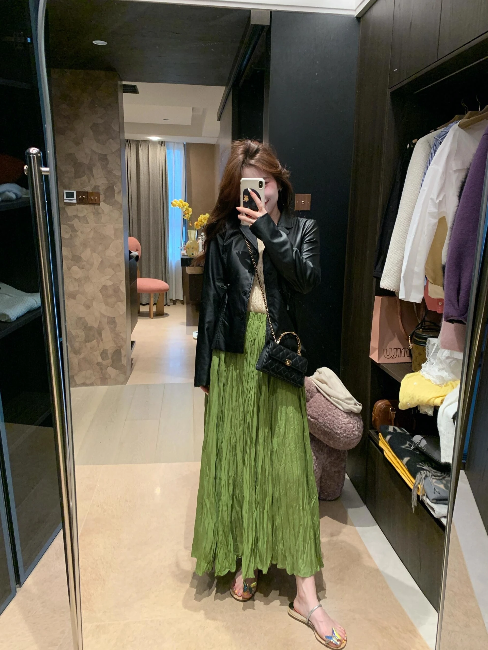 

3D Accordion Pleated Skirt Women's High Waist Midi Skirt Simple Style Teenage Girls Casual Citywalk Travel Shopping Outdoor