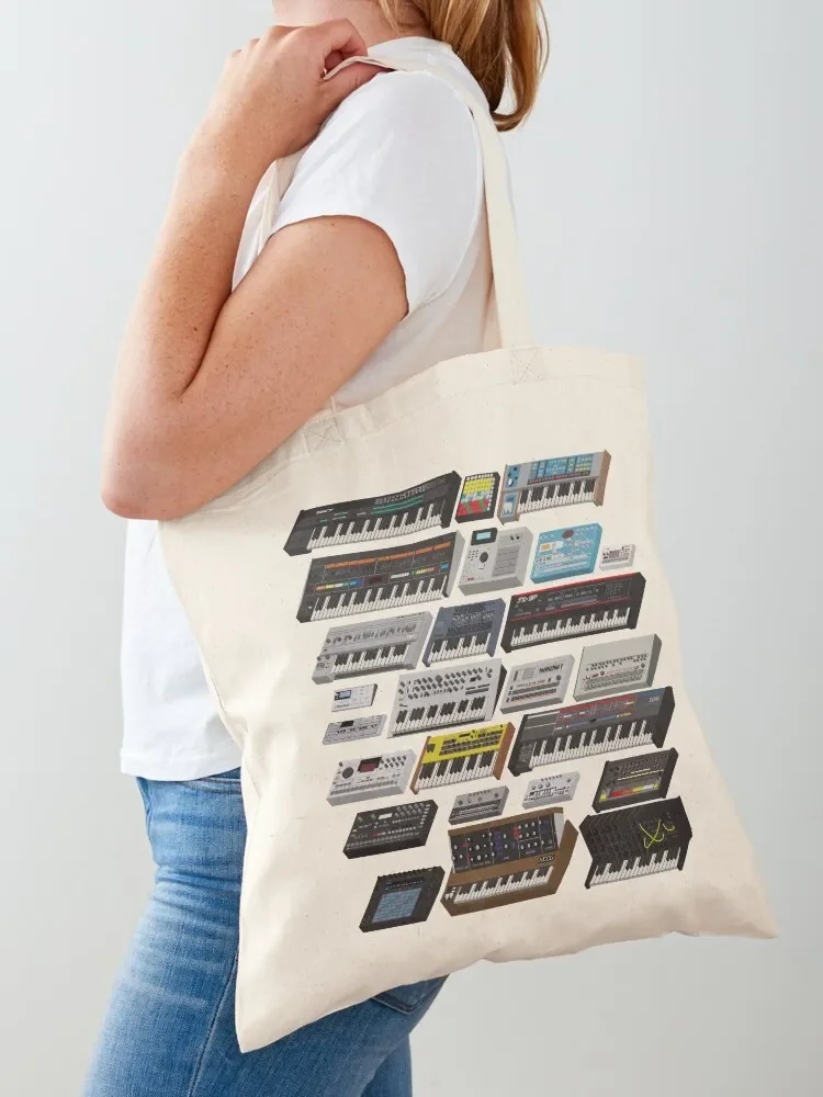 Synthesizer and Drum Machine Fan Collection Tote Bag shopper bags supermarket folding bag Bag