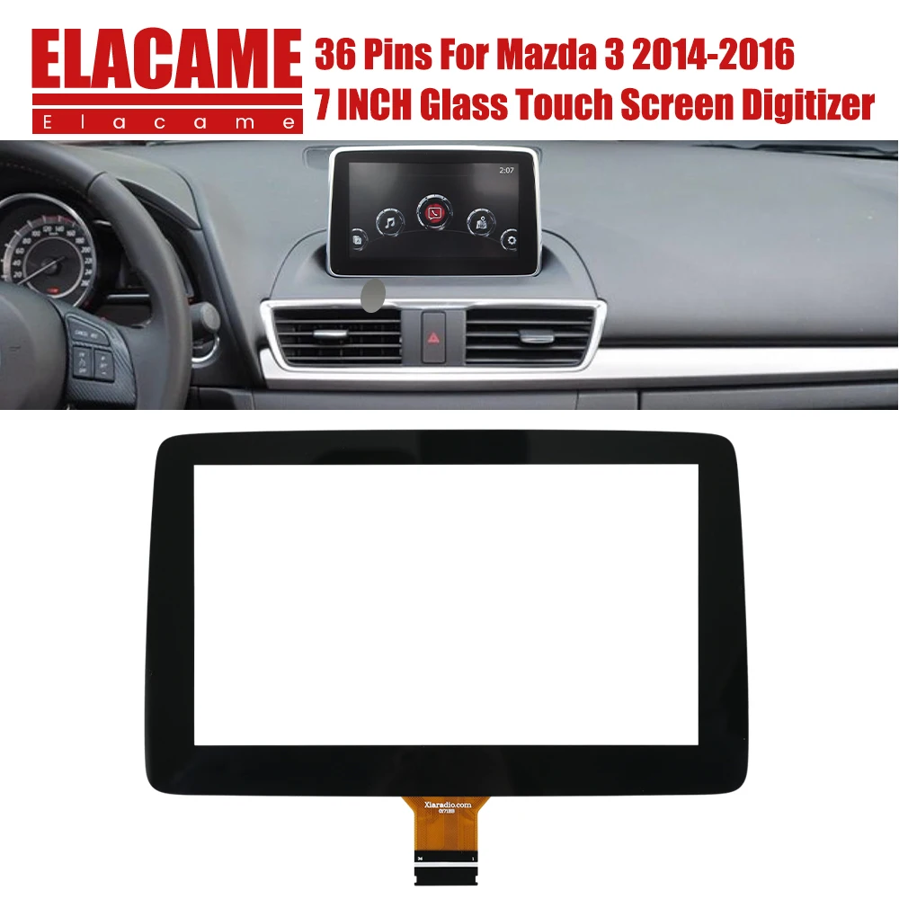 7 inch 36 Pins Glass Touch Screen For Mazda 2 3 2014-2016 Axela CX-3 2016-2017 MX-5 2016-2019 TM070RDZ38 BHP1611J0D