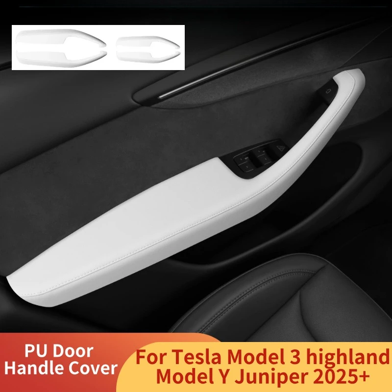 

Door Handle Cover for Tesla Model Y Juniper/Model 3 Original Car Color Armrest Case Box Rear Vent Cover Leather Interior Trim