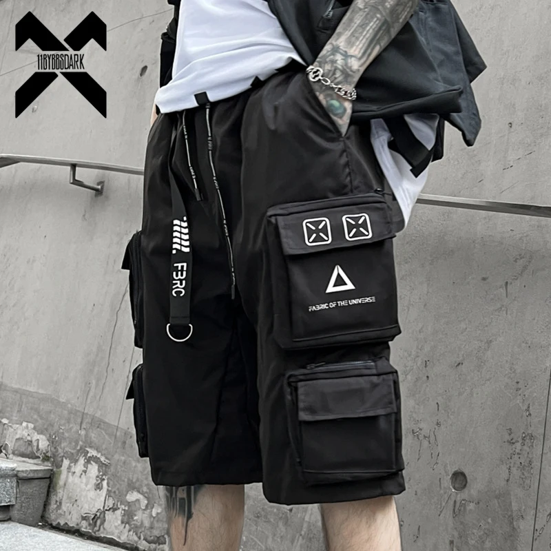 

2023 Summer Tactical Cargo Shorts Men Fashion Functional Multi Pockets Shorts Techwear Hip Hop Streetwear Knee Length Pants