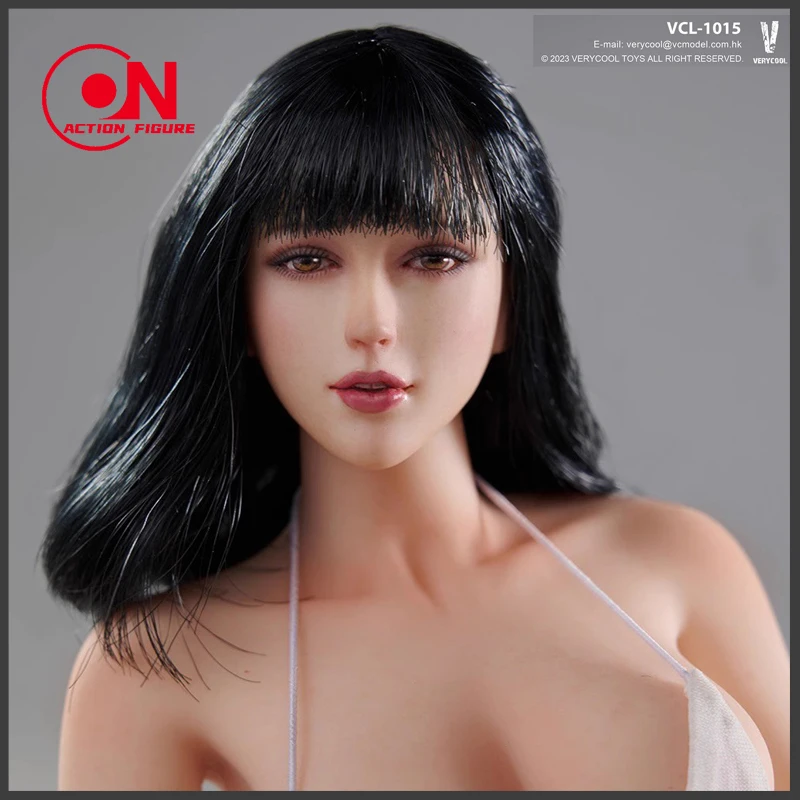 

VERYCOOL VCL-1015 1/6 Sweety Girl Head Sculpt Black Hair Head Carving Model Fit 12'' VERYCOOL Fair Action Figure Body