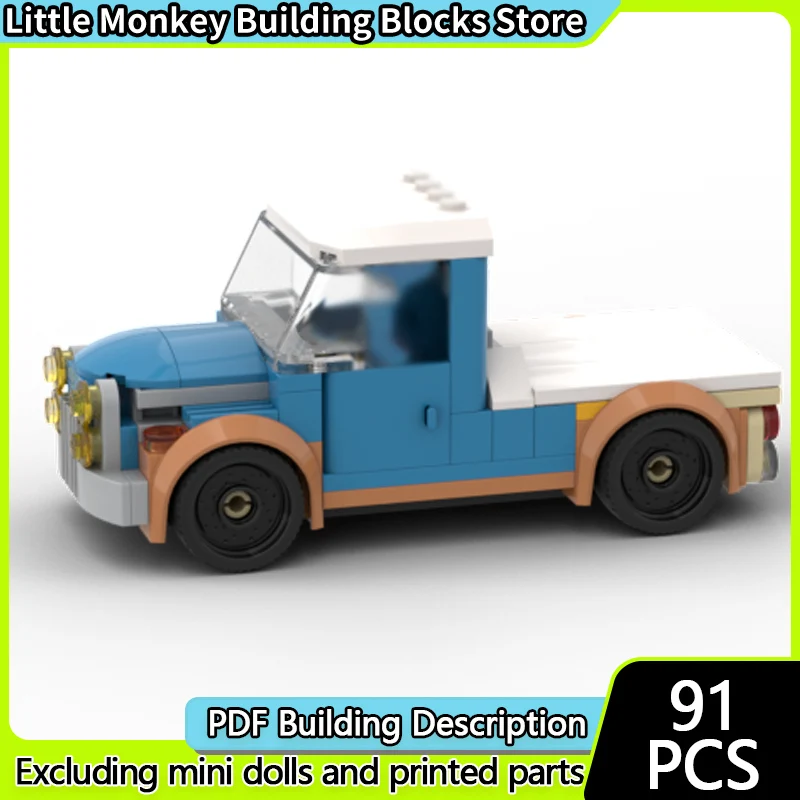 

Speed Racing Car Model MOC Building Bricks Vintage Pickup Truck Modular Technology Children Holiday Gifts Assemble Toys Suit