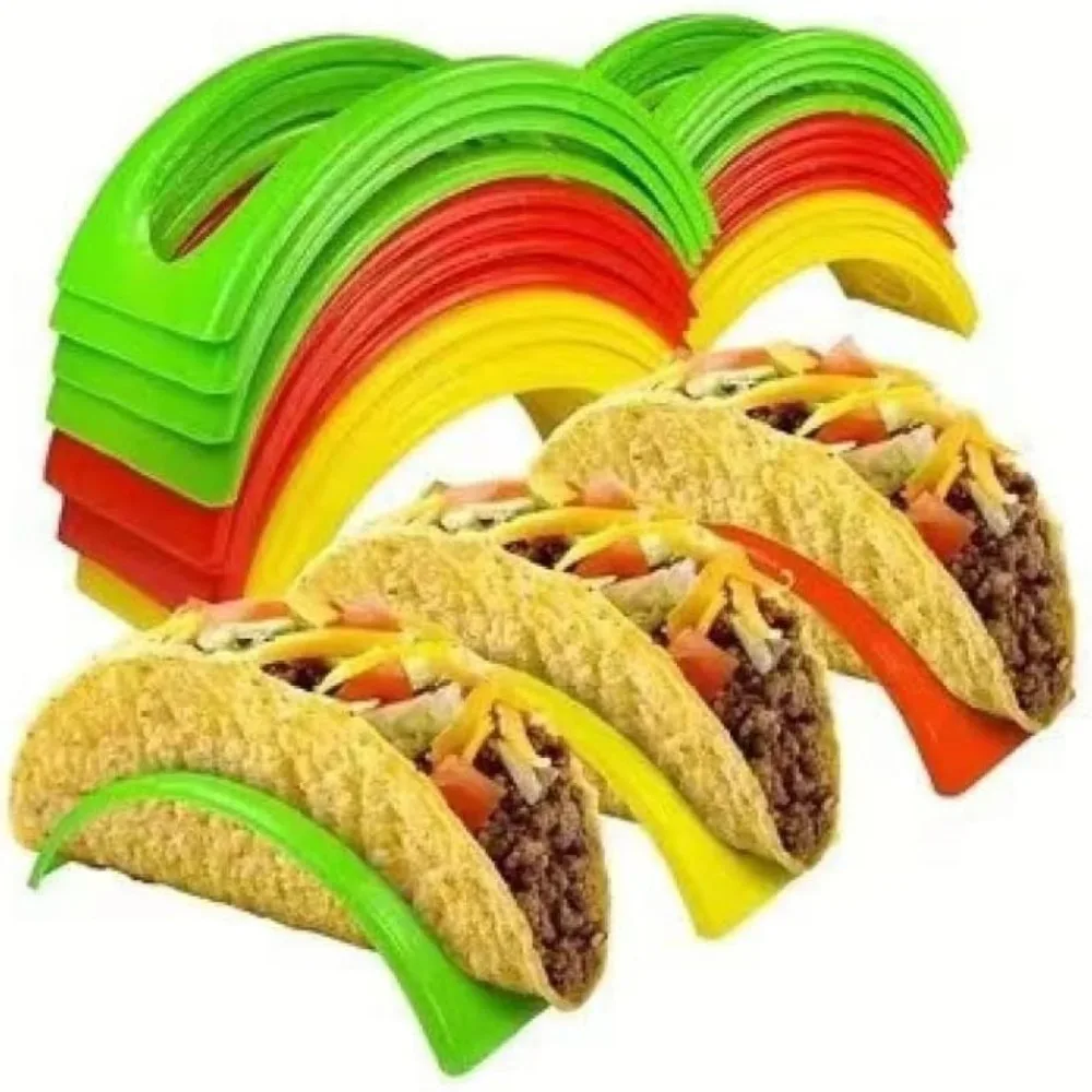 5pcs Set Taco Holder Stackable Colorful Taco Stand Taco Rack for Perfectly Shaped Tacos Kitchen Taco Dinner Taco Night