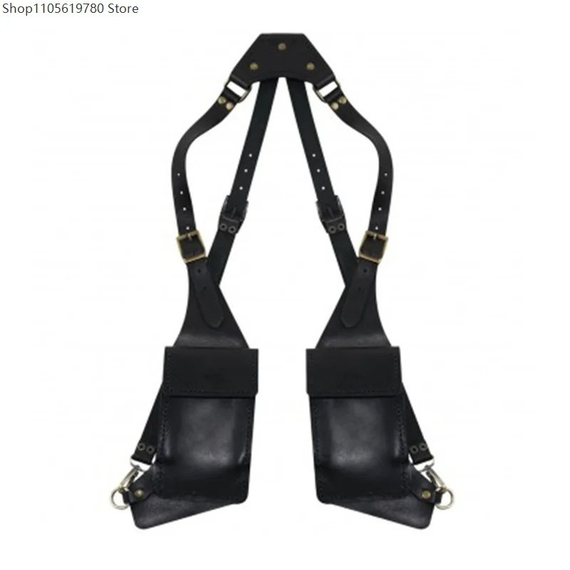 New Medieval Steampunk Faux‑Leather Under‑Arm Shoulder Holster Bag Dual‑Pocket Adjustable Harness Pouch Halloween Cosplay Prop