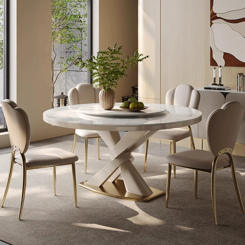 طاولة طعام قابلة للطي مستديرة حديثة وبسيطة فاخرة تصميم شقة منزلية لغرفة المعيشة الاسكندنافية أثاث منزلي Mesa Para Cocina #3