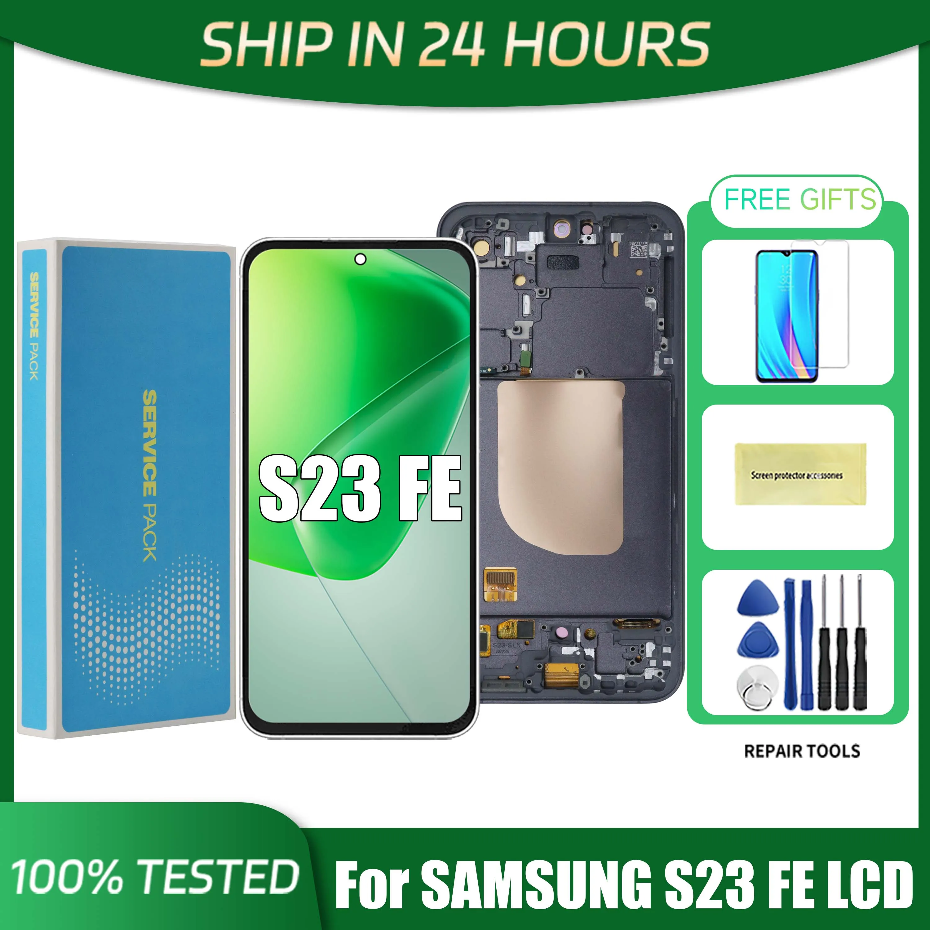 64-amoled-for-samsung-s23-fe-lcd-s711b-s7110-s711u-display-touch-screen-assembly-for-samsung-s23fe-s711-lcd-frame