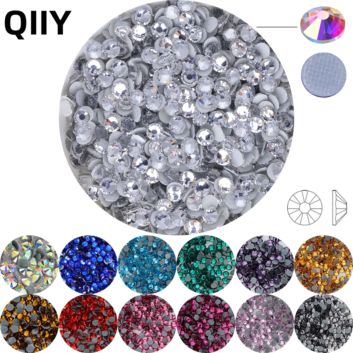 

High Quality Hotfix Rhinestones SS6-SS30 Flatbase Glass Glitter Crystal For Nail Art Clothes Shoes Artefact diy Accessories