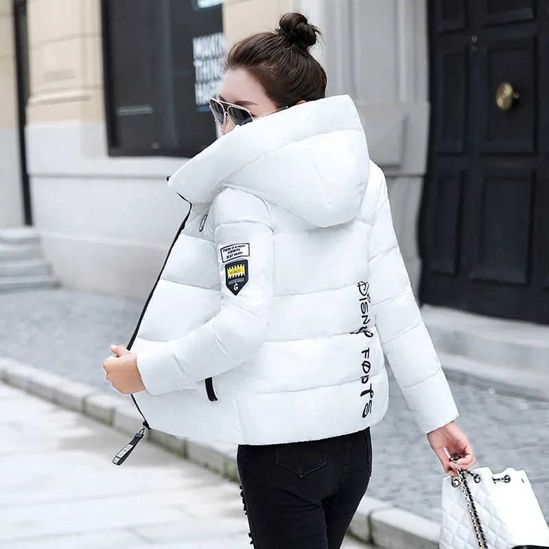 Women 2023New Cotton Coat Winter Jacket Female Slim Parkas Hooded  Large Size All-match Outwear Warm Hin Thin Thickened Overcoat