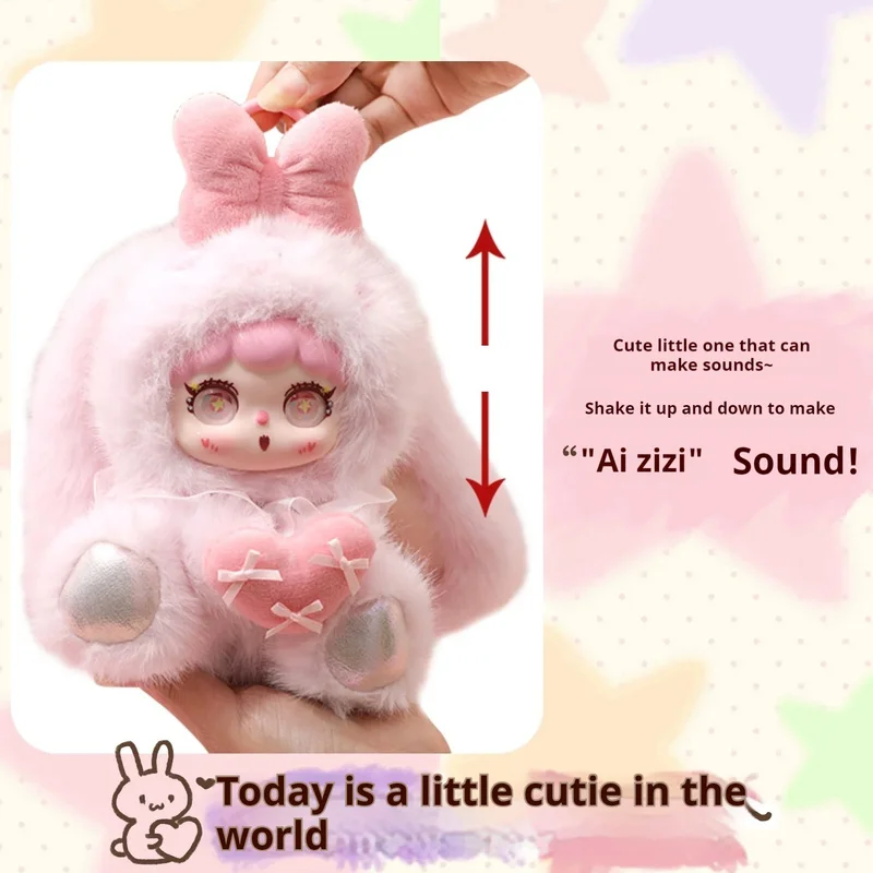 Kawaii بريتني سبيرز الفينيل أفخم دمية الشعر صوت النخيل الكنز أرنب الأذن دمية المفاتيح المدرسية قلادة لعبة فتاة هدية عيد #6