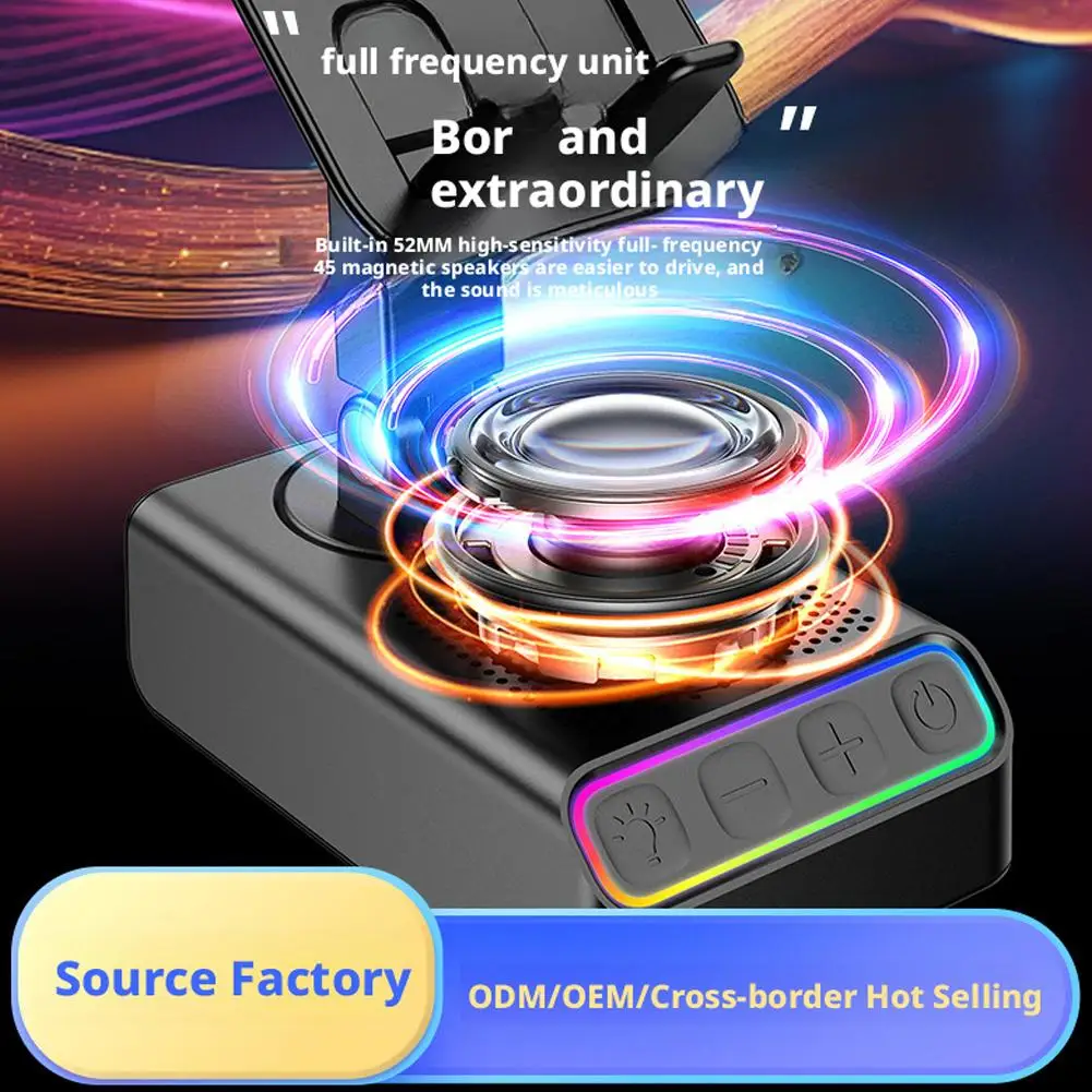 Adjustable Cell Phone Stand With Wireless Induction Bluetooth Speaker Wireless Audio Bluetooth Speaker Foldable Holder