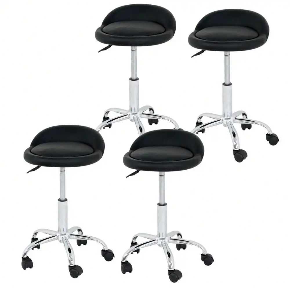 

4 PCS Adjustable Hydraulic Rolling Swivel Salon Stools Chairs Tattoo Massage