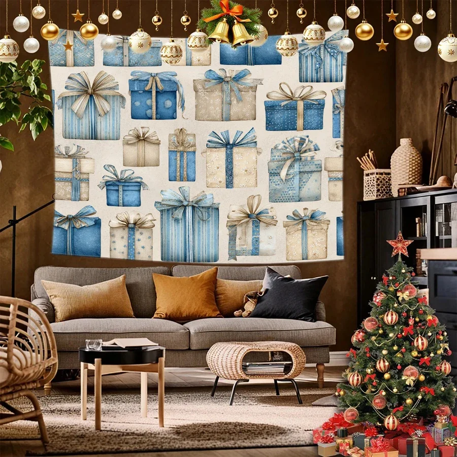 HD-Festive Patterned Tapestry - Decorative Wall Hanging Cloth for Bedroom, Bedside, Dormitory, Rental Space, Cozy Room Backgroun