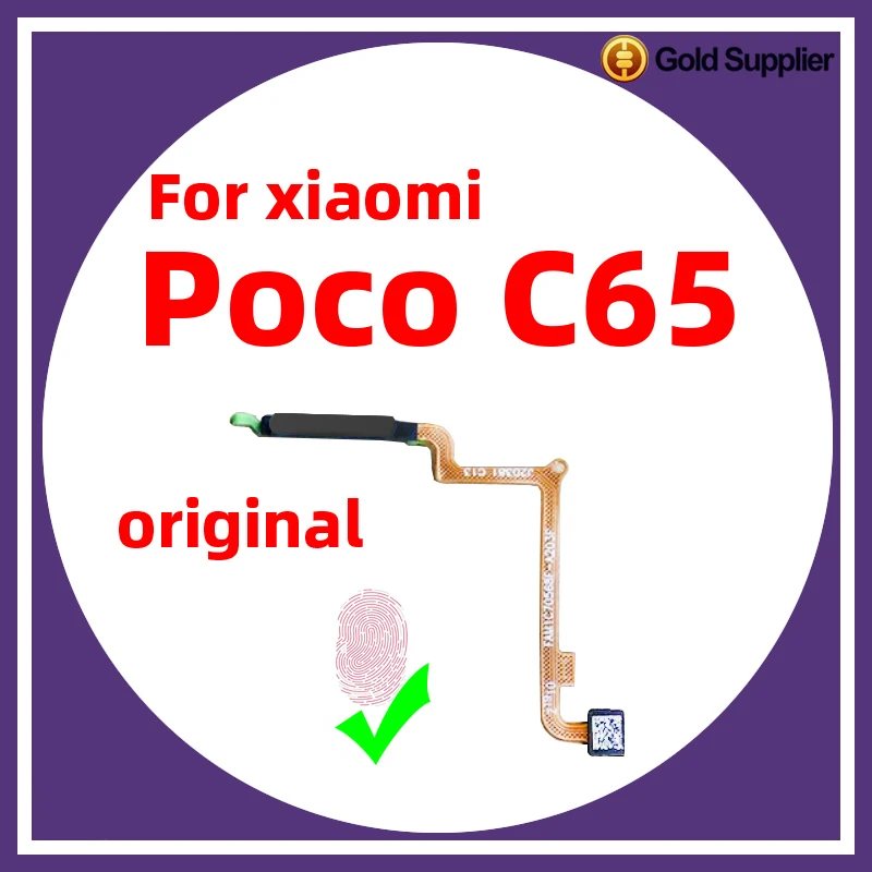 

Original For Xiaomi Poco C65 Fingerprint Sensor Scanner Touch ID Connect home button Flex Cable